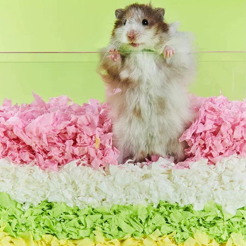 450g Hamster Wood Chip Paper Cotton Thermal Insulation Material Absorb Water Deodorize Hamster Cages Accessories Habitat Decor