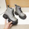 Thick-soled Martin Boots Women's 2025 Autumn and Winter New Inner Height Increase Small Short Boots British Style Medium Tube Versatile Single Boots