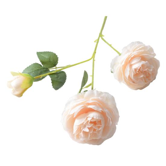26" Artificial Peonies Flowers with Long Stems Faux Silk Peony Arrangement Bouquet with 2 Heads Full Blooms And 1 Bud for Wedding Centerpiece Party