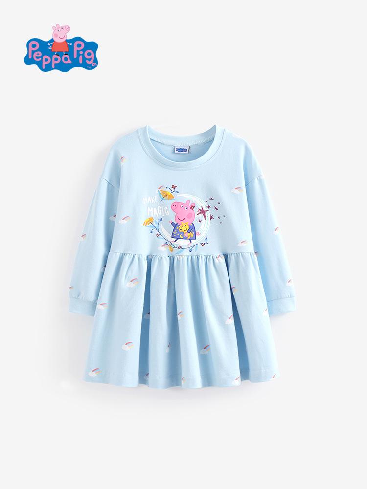 Peppa Pig Frühling & Herbst Prinzessinnenkleid für Mädchen – Lang, Modische Kinderbekleidung