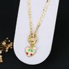 9 Color Fruit Cherry Strawberry Crystal Pendant Necklace 3:1 Chain Jewelry Lucky for Woman Casual Holiday Aesthetic Jewelry Gift