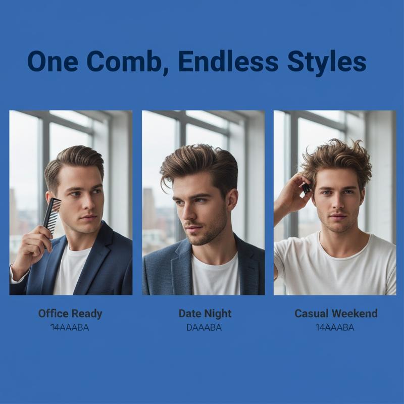 Foldable Hair Comb Wide Tooth Voluminous Texture Design for Thick and Curly Hair Professional Styling At Home