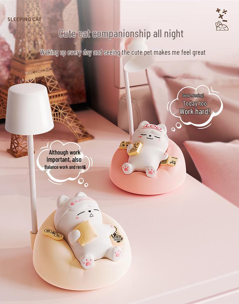 Cute Cat Night Light: Adjustable Soft Glow for Baby Feeding & Eye Protection