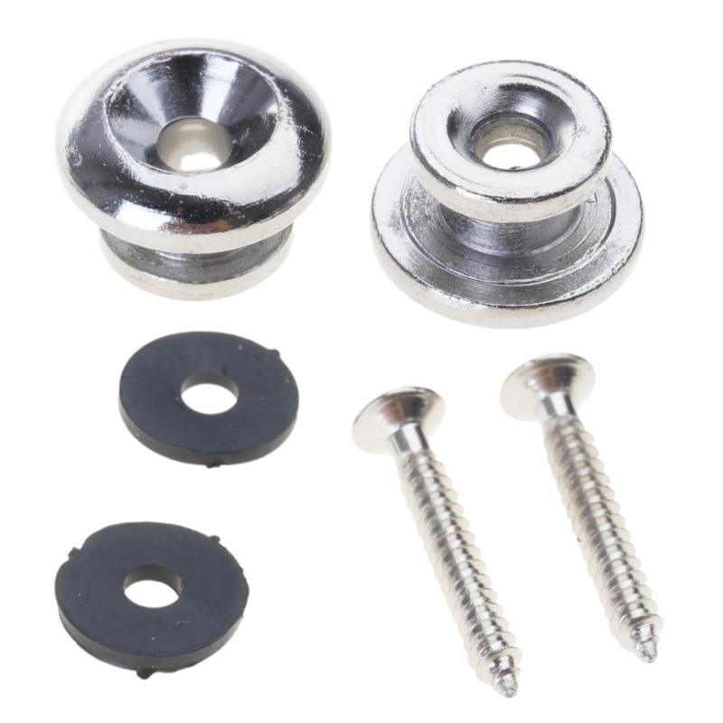 A1A2 2 Chrome Strap Button Locks Washer Screws Replacement Part For Mandolin Guitar серебряный