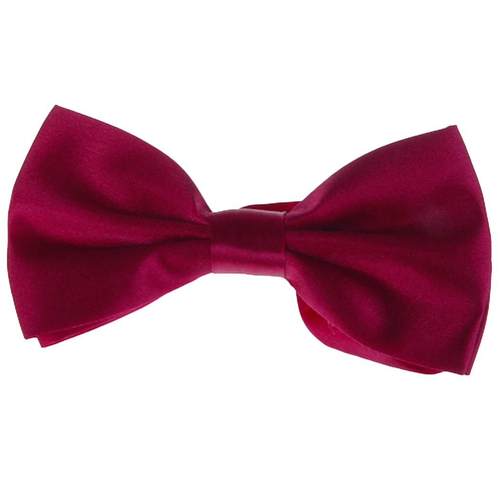 Men's Tuxedo Bow Tie Satin Pure Bowtie Party Wedding Wine Red