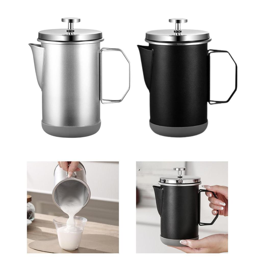 Französische Kaffeemaschine 1000ml Großes Fassungsvermögen mit Filter Kein Kaffeesatz Espressokessel für Zuhause Reise Büro Camping Kaffeebar