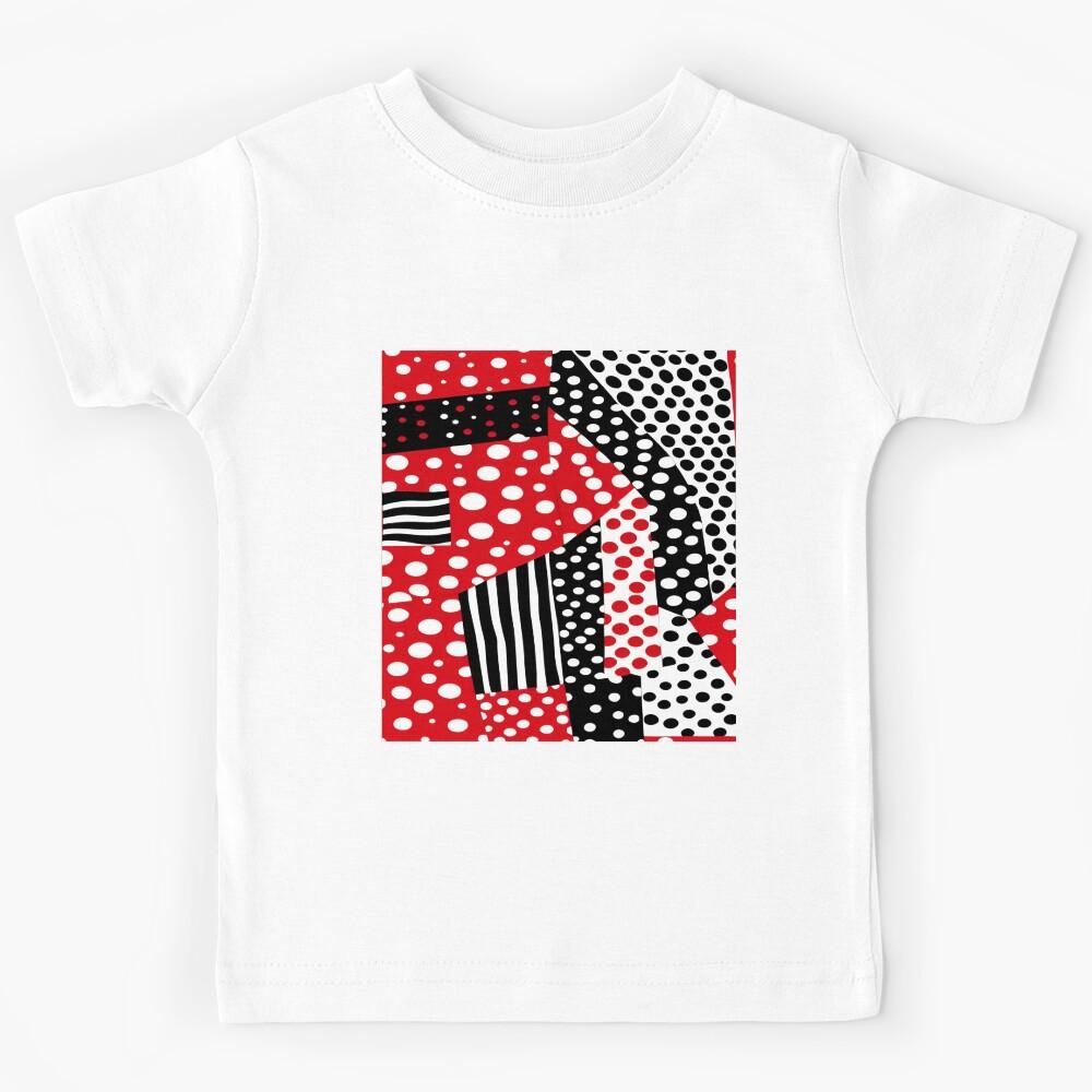 Abstract Vertical Horizontal Stripes and Circular Sections Design Kids T-Shirt 150
