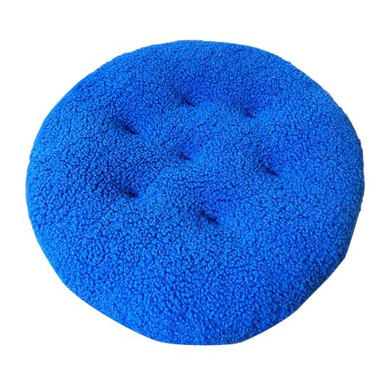 Seat Cushion Round Futon Design Furry Short Plush Surface Extra Thick Chair Floor Cushion Anti-Slip Design Solid Color Chair Cushion