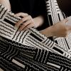 Vintage Black-White Striped Knitted Sofa Throw Blanket - Single-Person Office Nap Shawl AC Blanket