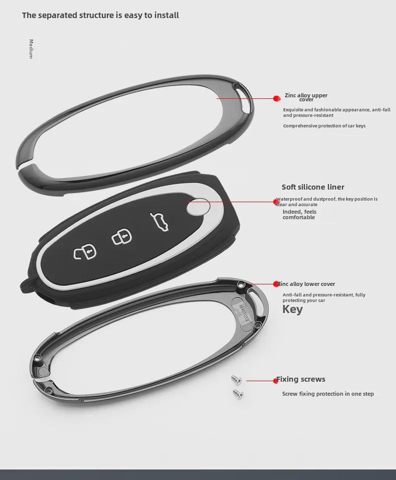 2024 Dongfeng Nano 01 Key Cover: Advanced Metal Car Shell with Buckle Modification for New Energy Models