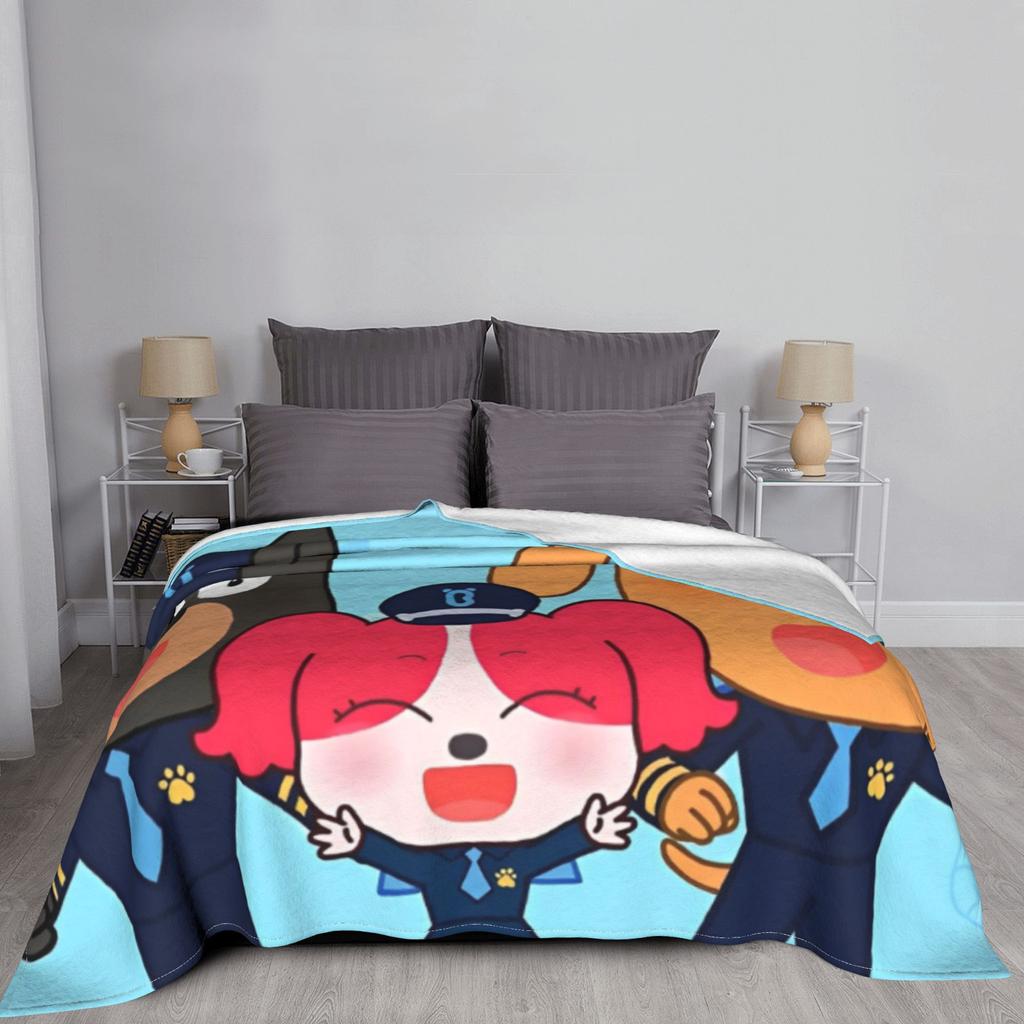 Sheriff Labrador Polizia Cartone Animato Coperte Bambini Serie TV Peluche Divertente Traspirante Coperta da Lavoro per Copriletto Tutte le Stagioni Auto