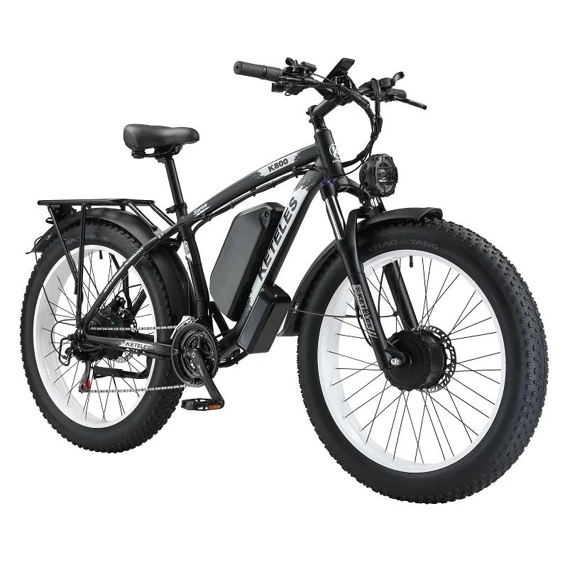 KETELES K800 Ebike 2000W Dvojitý motor 48V23AH Hydraulická brzda Elektrické kolo Horský Sníh 26*4.0" Tlustá pneumatika Městská elektrická kola