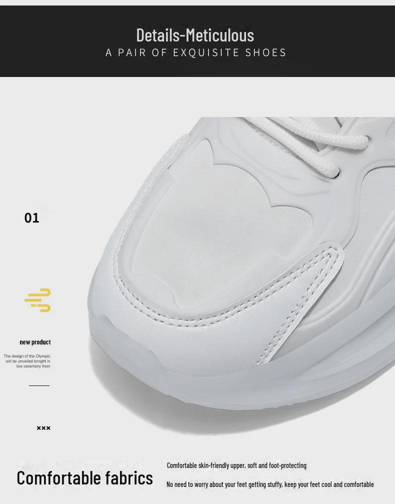 2024 Men's Casual White Lightweight Running Shoes - Trendy, Soft Sole Sports Sneakers