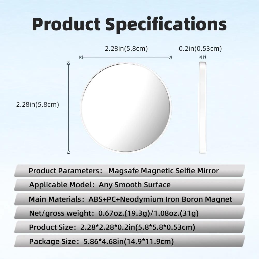 Magnetic Selfie Mirror for Back Camera Phone Reference Mirror Selfie Reflector Selfie Artifact for Apple Magsafe iPhone 15 14 13