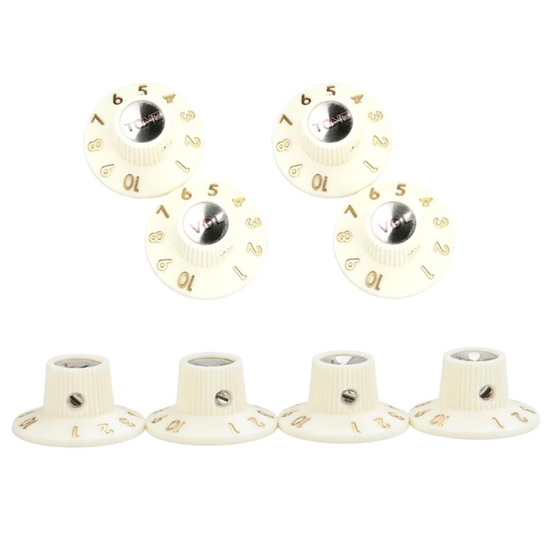 4Pcs Guitar Speed Control Knobs Electric Guitar Top Hat Knobs Plastic Guitar Volumes Tone Control Knobs Easy To Use