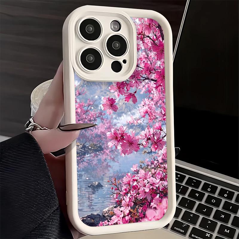 Handyhülle für iPhone 17 Air 16E 15 16 Pro Max Traumhafter Nacht-Kirschblütenbaum-Cover 14 Plus 13 12 Mini Weiche Schale Silikon Lustig