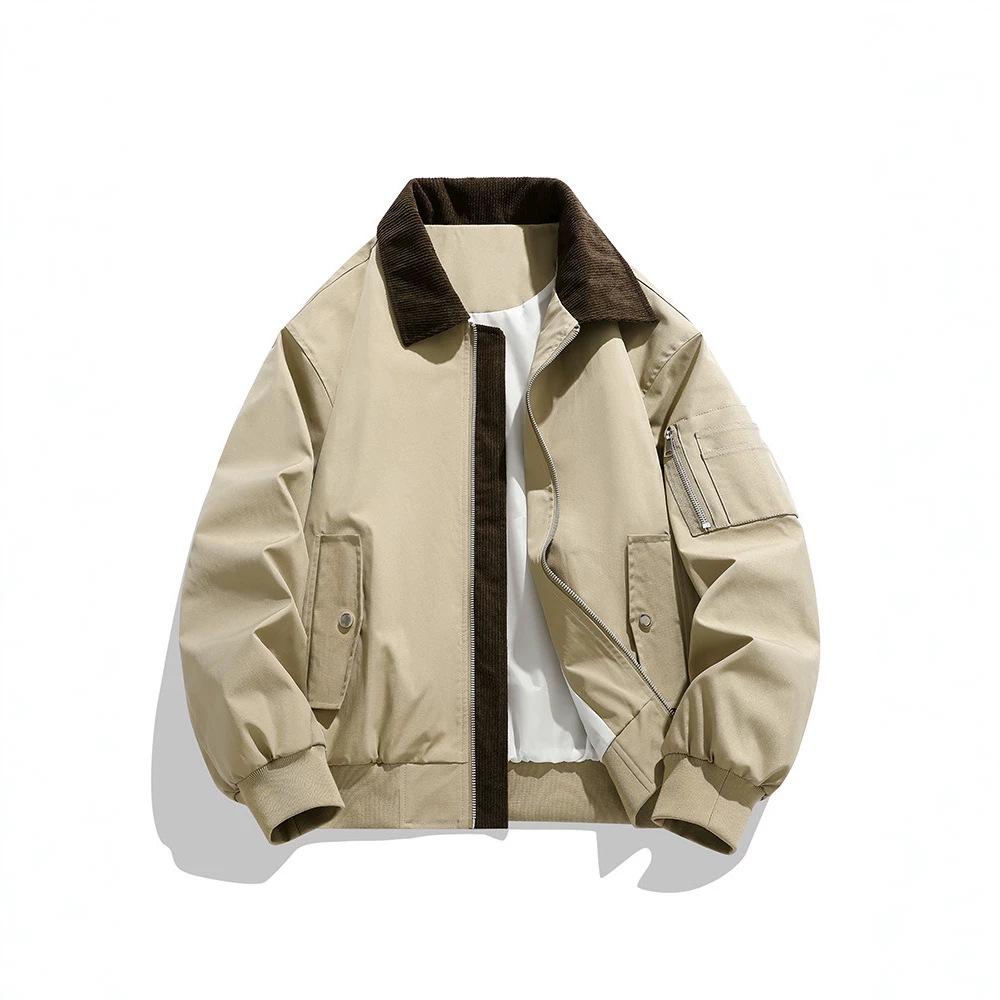 2026 Premium Corduroy Baseball Collar Bomber Jacket