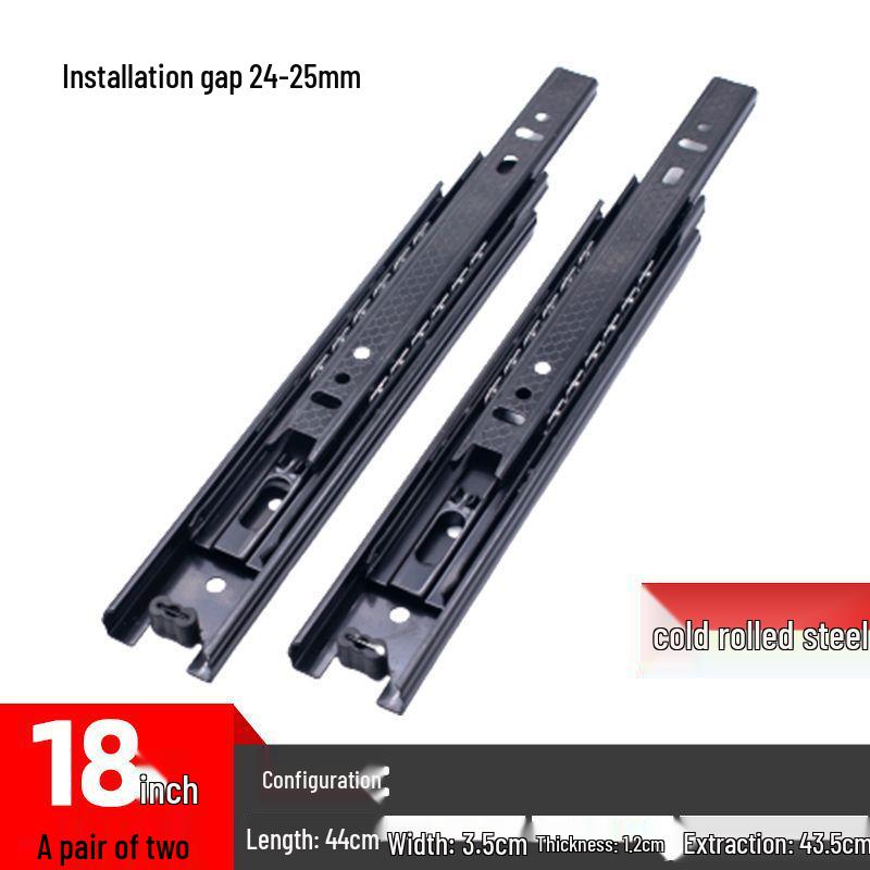 35in Wide X 12in Thick Black Cold-Rolled Steel Coffee Table with Drawer Slides and Three-Section Rail