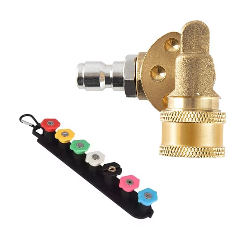 Acoplador Giratório para Lavadora de Alta Pressão Bico Limpador de Calha Rotativo Rotação de 180 Graus Conexão Rápida de 1/4 de Polegada 4500 PSI