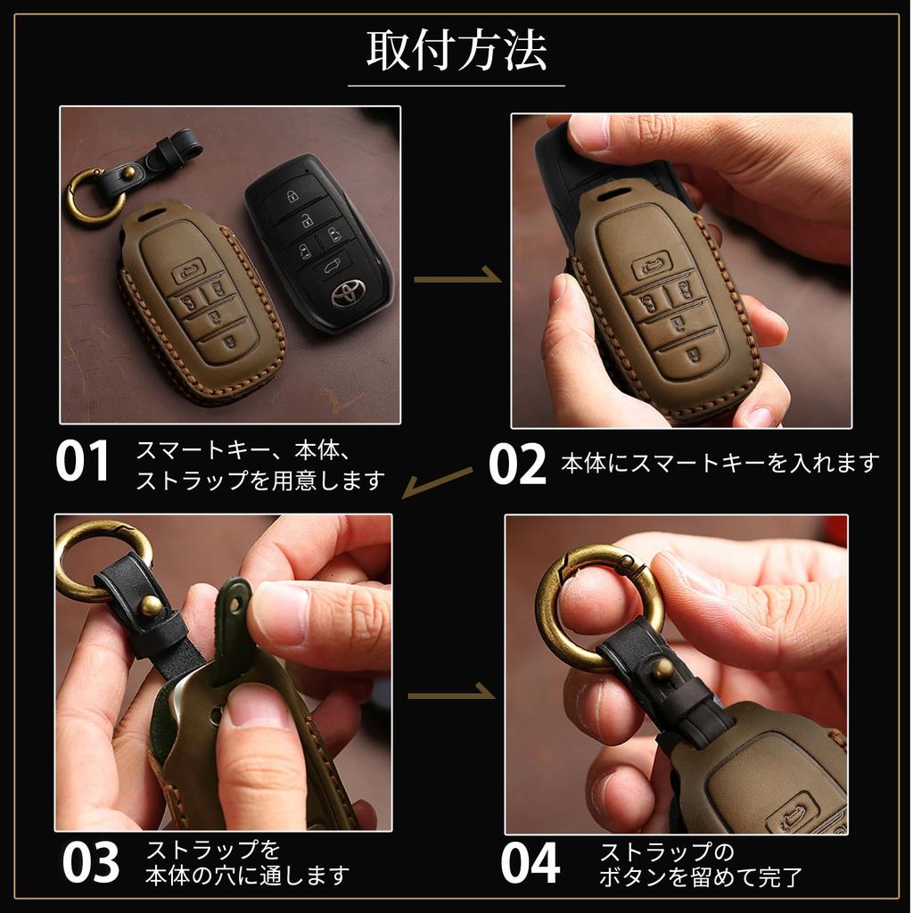 Krovat Toyota Schlüsseletui, 5 Tasten, Alphard, Vellfire Serie 30 Serie 40 [Echtes Leder