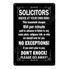 No Soliciting Funny Metal Sign for House Office Shop Decor Please Do Not Knock Or Ring Doorbell Warning Sign Halloween Decor