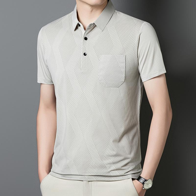 Machine Washable Real Pocket Cool And Breathable Short-Sleeved T-Shirt, Casual Simple Solid Color Polo Shirt Clothes