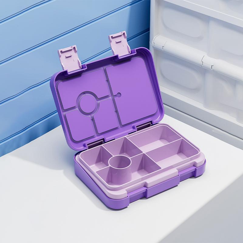 

810 мл Детский ланч-бокс Портативный Разделенный Микроволновая печь Бенто-бокс Не содержит БФА Герметичный Контейнер для еды для Снова в школу Кухня фиолетовый