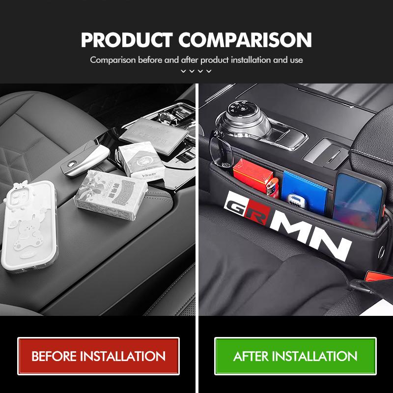 NEW Car Seat Gap Storage Box Leather Storage Box Accessories For Toyota GR Sport Yaris Chr Auris Rav4 Prius Prado Avensis Verso