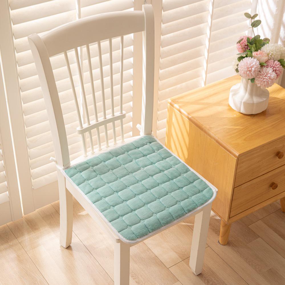 Autorisation: Coussin de chaise de salle à manger en peluche avec liens pour l'automne/hiver