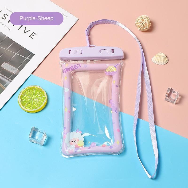 Large Cartoon Mobile Phone Waterproof Bag Touchscreen Swimming Diving Cover Rider Takeaway Rainproof Case Sealed Bag with Airbag