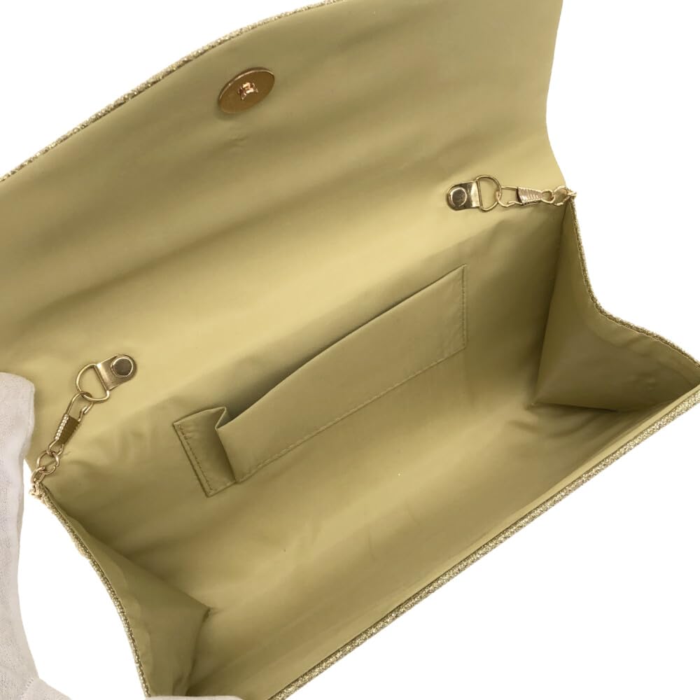 GRAXIA Cabaret Clutch Bag for Women, Party Bag, Wedding, Reception, Luxurious Beads, Gold