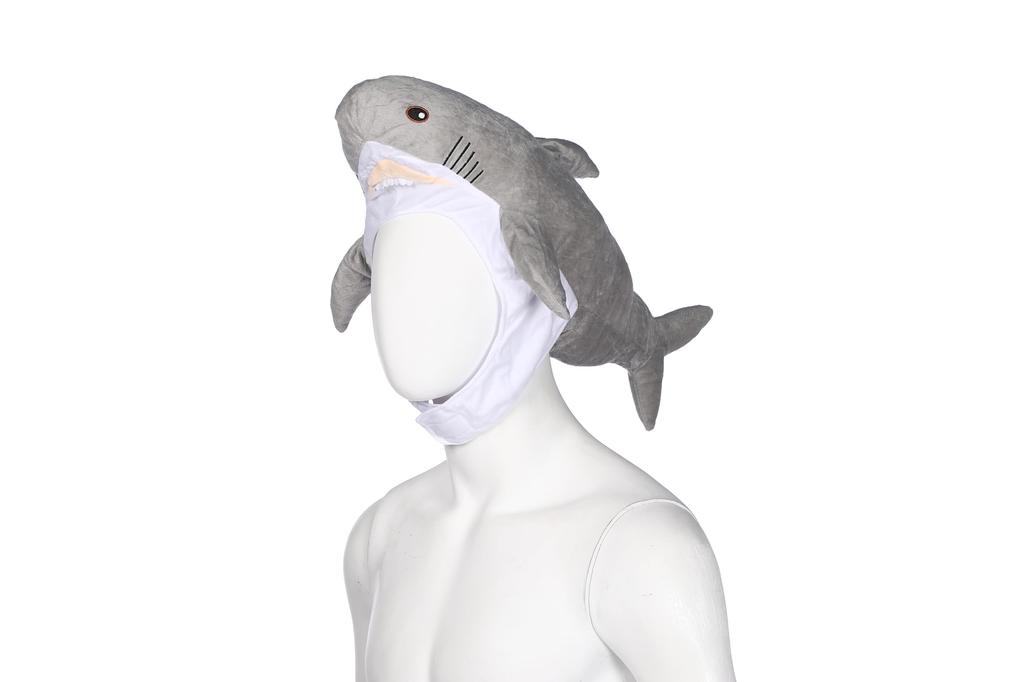 [kitamurasyokai] Funny Costume Headwear Animal Vegetable Cute Fluffy Funny Event Party Cosplay Prop Photo Shoot Novelty Goods (Shark)