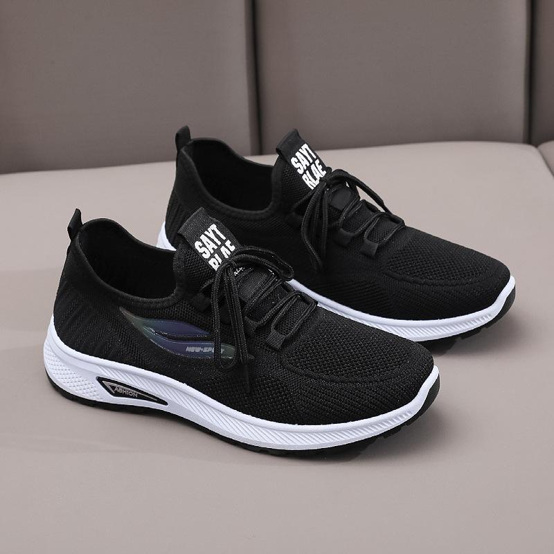 

Весенняя новая мужская обувь дышащая сетчатая вязаная спортивная и повседневная обувь корейская версия модная универсальная повседневная и легкая мужская обувь 44