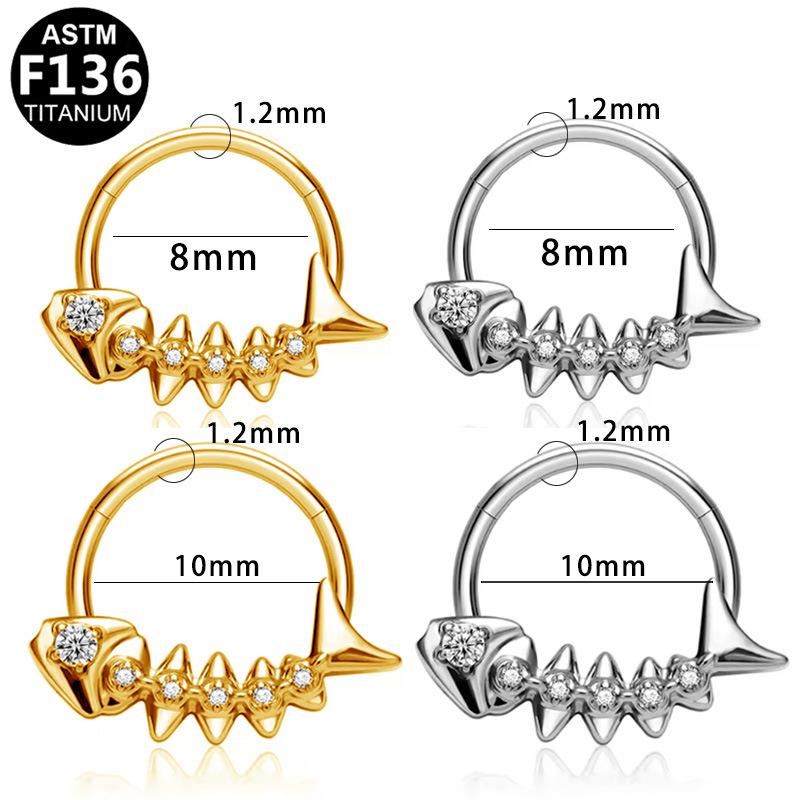 G23 Titan Fischgräten Nasenring & Ohrklemme Ohrring F136