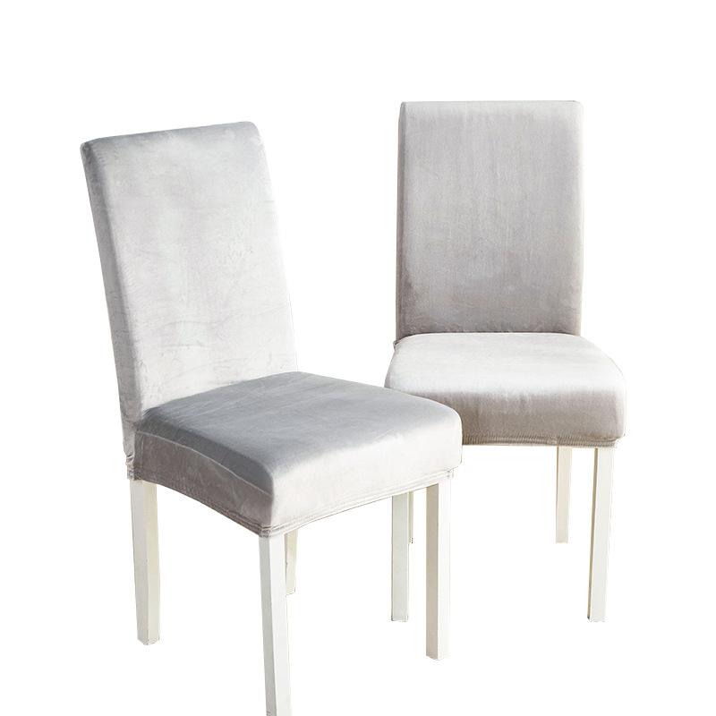Silver Fox Velvet Chair Cover Elastic Solid Color One-piece Chair Cover Office Hotel Restaurant Household Chair Cover