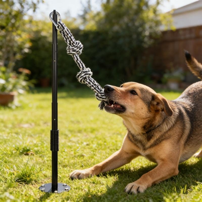 Langlebige Federstangen für Hunde mit elastischen Leinen Outdoor-Spielzeug Bewegung Spaß im Hof Gärten Sicher für große Hunde