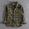 Vintage Men's Plaid Long Sleeve Shirt Spring Autumn Fashion Comfortable Corduroy Artistic Trendy Classic Shirts Tops