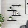 vidaXL Wandmontierte Regale Schwarze Eiche MDF 40 X 20 X 1,5 Cm