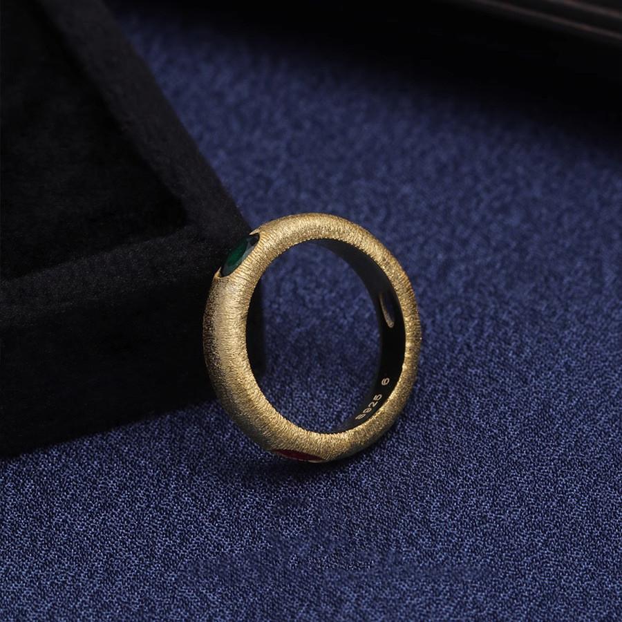 Italian Vintage Style Tri-color Adjustable Ring For Women With Luxurious Feel