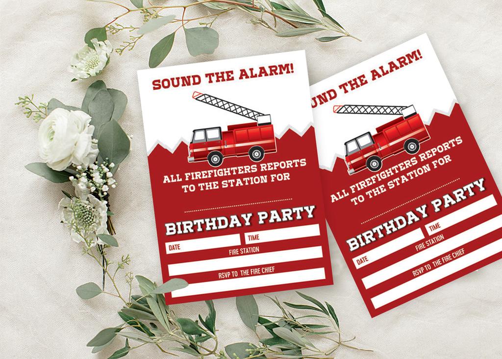 Darling Souvenir Red Birthday Invitation Card Printable Elegant Fill or Write In Blank Party Invites 28 Pcs 5 X 7