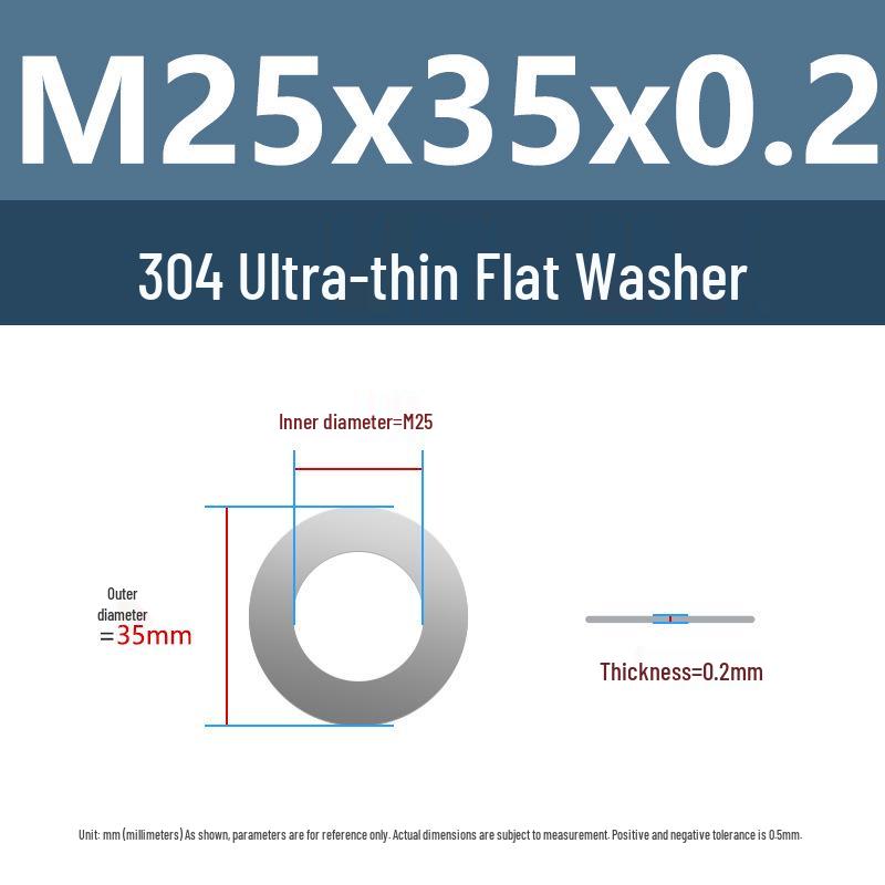 Yigu 304 Stainless Steel Flat Washer Shim Ring (Sizes M3, M4, M5, M8)