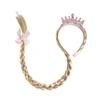 1Pcs Princess Snowflake Long Braided Wig Headbands Adorn Princess Dress Up Wigs For Girls Costume Accessories