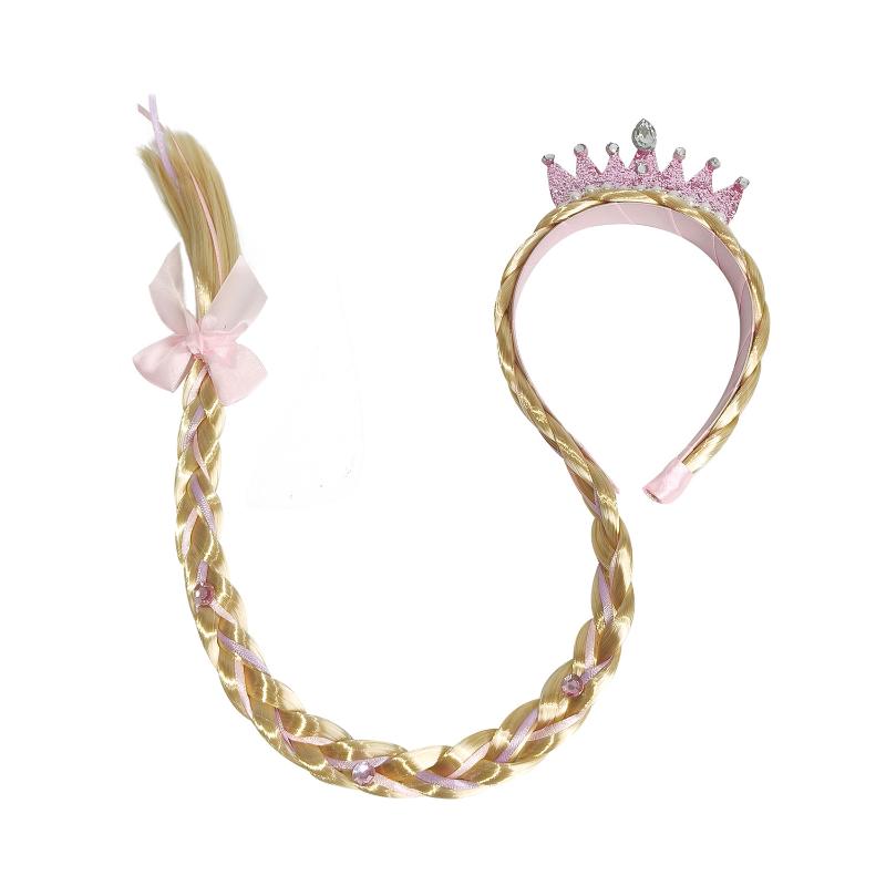 1Pcs Princess Snowflake Long Braided Wig Headbands Adorn Princess Dress Up Wigs For Girls Costume Accessories