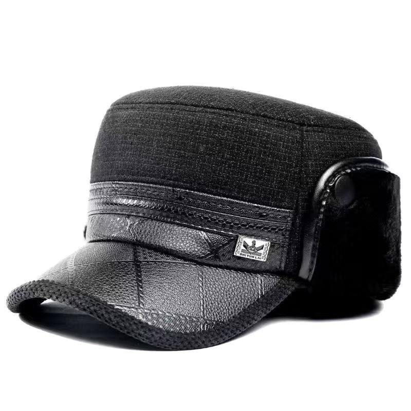 

Чоловічі зимові шапки-вушанки з бавовни з оксамитовою підкладкою, вітронепроникні та холодостійкі шапки з качкодзьоба на північному сході