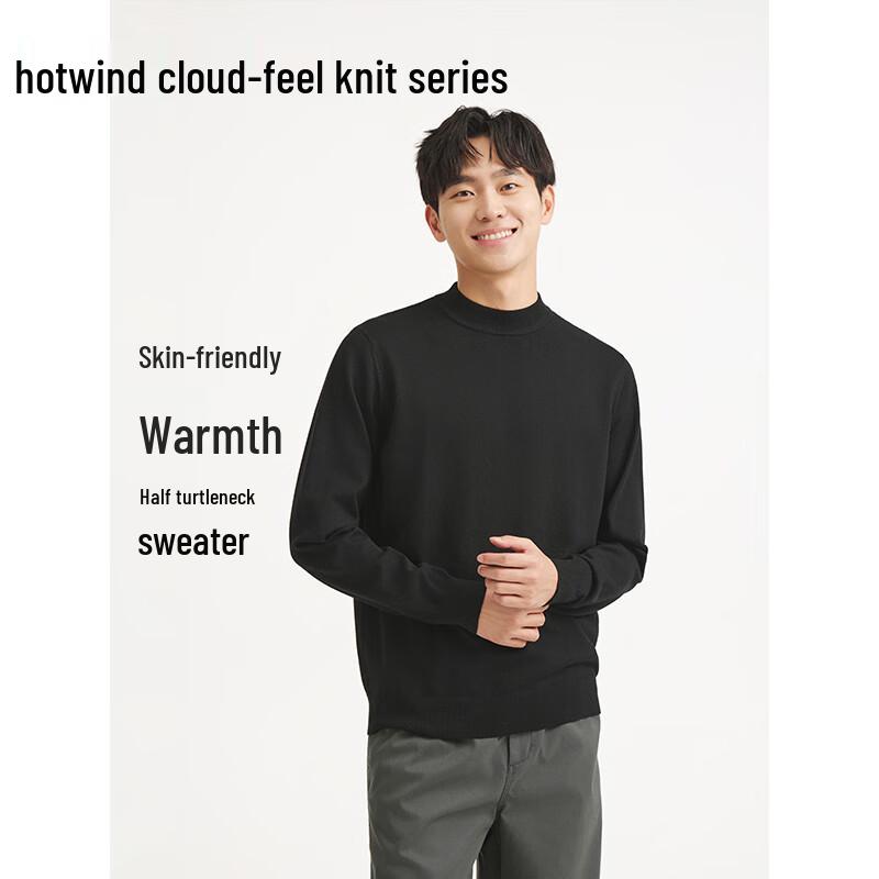 Hotwind Men s Basic Semi-High Neck Knit Sweater L