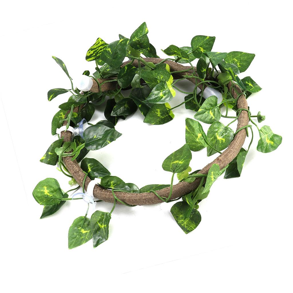 Reptil Klättergren Flexibel Djungel 3.28ft Rattan 1st Vinstock(3.28ft Rattan+Scindapsusblad)