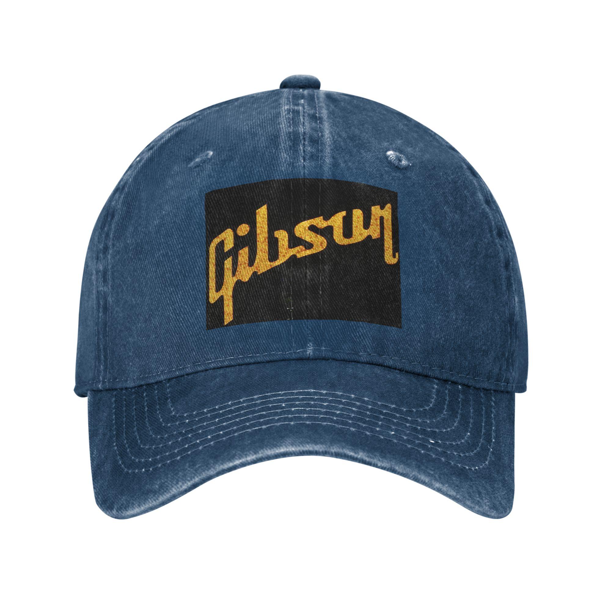 

Кепка з випраного деніму з логотипом Gibson Music Повсякденні бейсболки Регульована кепка Літні унісекс бейсболки One Size