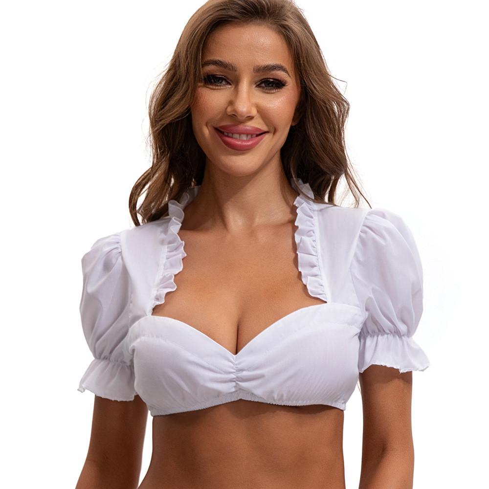 The Munich Oktoberfest Costume White Polyester Traditional Dress For Women