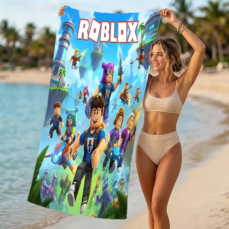 Beach Towel with Roblox Pattern - soft,absorbent,machine washable Lightweight&Modern,swimming,Travel Essentials