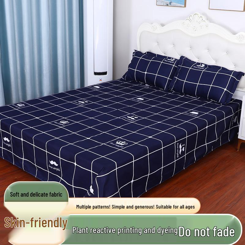 Cotton Dormitory Bedding Set: 3-Piece Quilt Cover and Single Sheet for Student Single Bed.